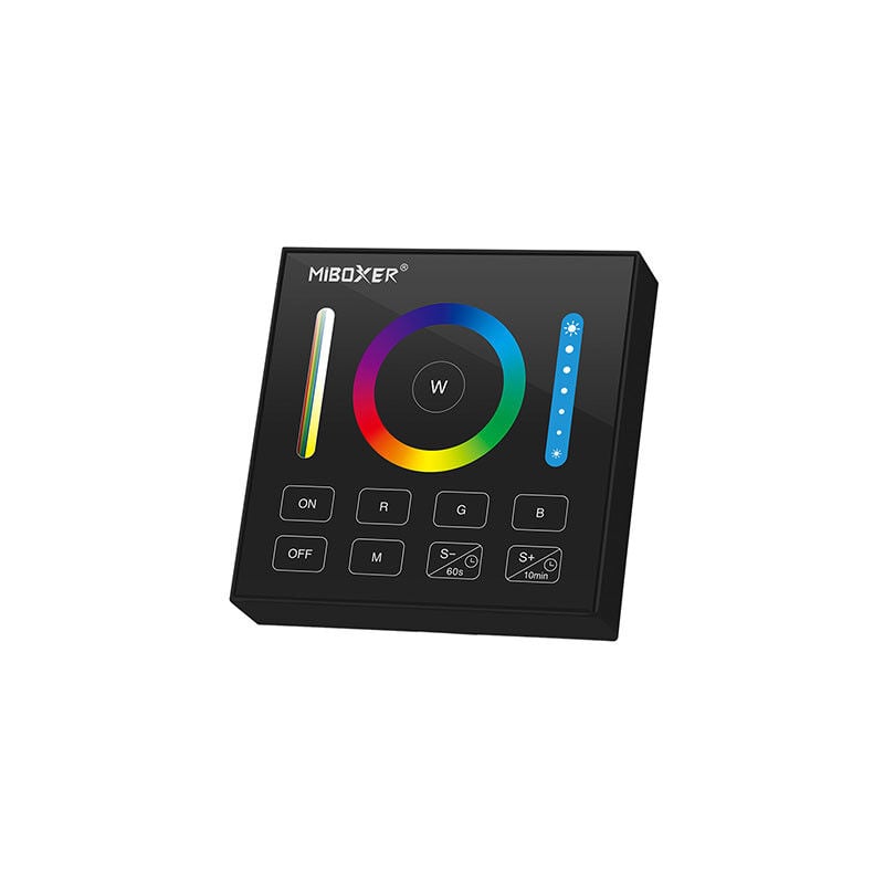 Télécommande Murale Tactile led Dimmable RadioFréquence 1 Zone Noir - rgb, rgbw et rgb+cct B0B