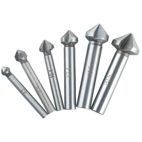 tlg 90° 3 Flute Kegelsenkersatz Anfassen Versenkbohrer 1/4" 6-Kanntschaft Senker Senkbohrer Versenker-Bit Kegelsenker Satz