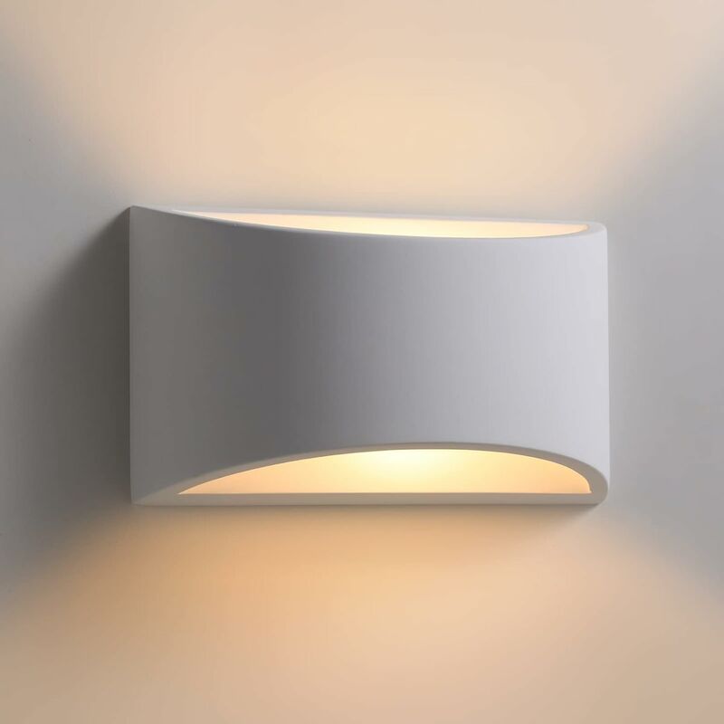 Applique Murale, 9W Lampe Murale en Plâtre, Type de Pont Moderne Applique Murale Décorative, Led Lampe Murale Blanc Chaud 3000K - Tlgreen