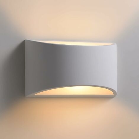 TLGREEN Applique Murale, 9W Lampe Murale en Plâtre, Type de Pont Moderne Applique Murale Décorative, Led Lampe Murale Blanc Chaud 3000K
