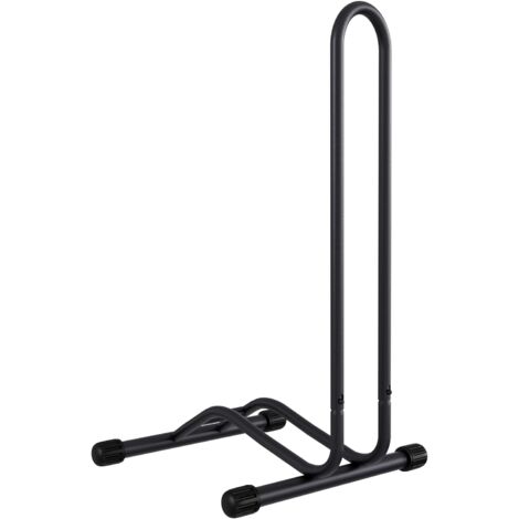 TLGREEN  Fahrradständer, Bodenständer Fahrradhalter, Einfache Montage, Reifenbreiten bis 70 mm, L-Form Freistehend Radständer für Zuhause, Abstellraum, Garage, 41 x 41 x 75,5 cm, Schwarz
