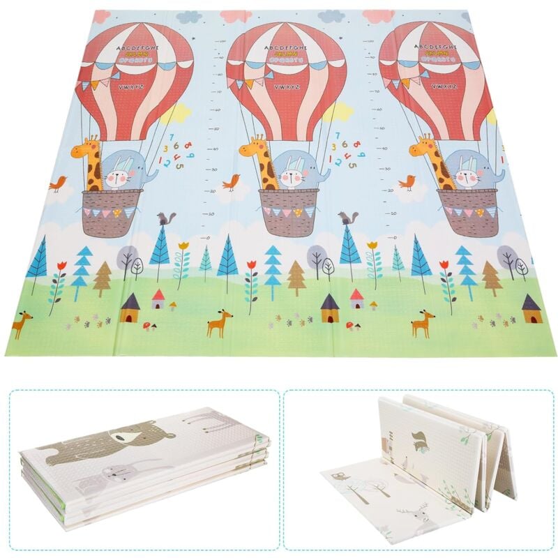 Tlgreen - Tapis de Jeux Bébé, 200x 180 cm x 1 cm, XXL,Tapis sol Enfant, Pliable, Non Toxique, Tapis jeu Enfant Sans Odeur, Tapis sol Bebe en Mousse