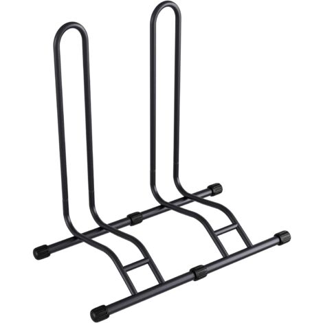 TLGREEN Râtelier 2 Vélos, Range-vélos au Sol, Support Rangement Vélos à pour Max Pneu 70mm, Amovible Montage Facile Jardin ou Garage Ratelier Familial, VTT Bicyclette Stationnement Cyclable