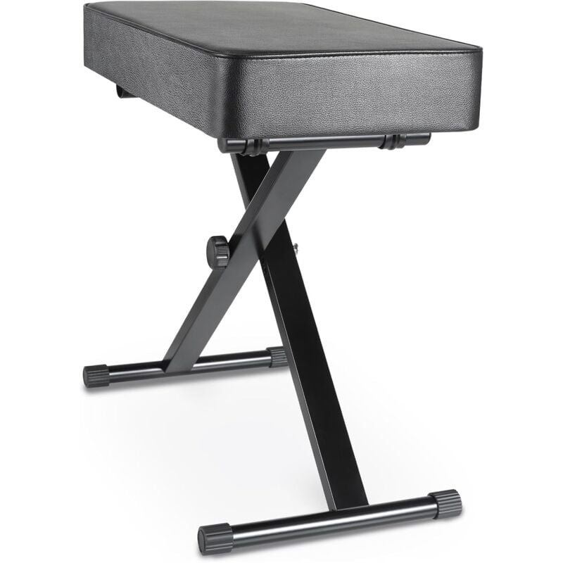 Tabouret Piano Reglable en Hauteur 50-52-54-56CM, Banc Piano avec Coussin en pu de 8CM, Banquette Piano Pliable, Siege Piano en Forme de x, Chaise