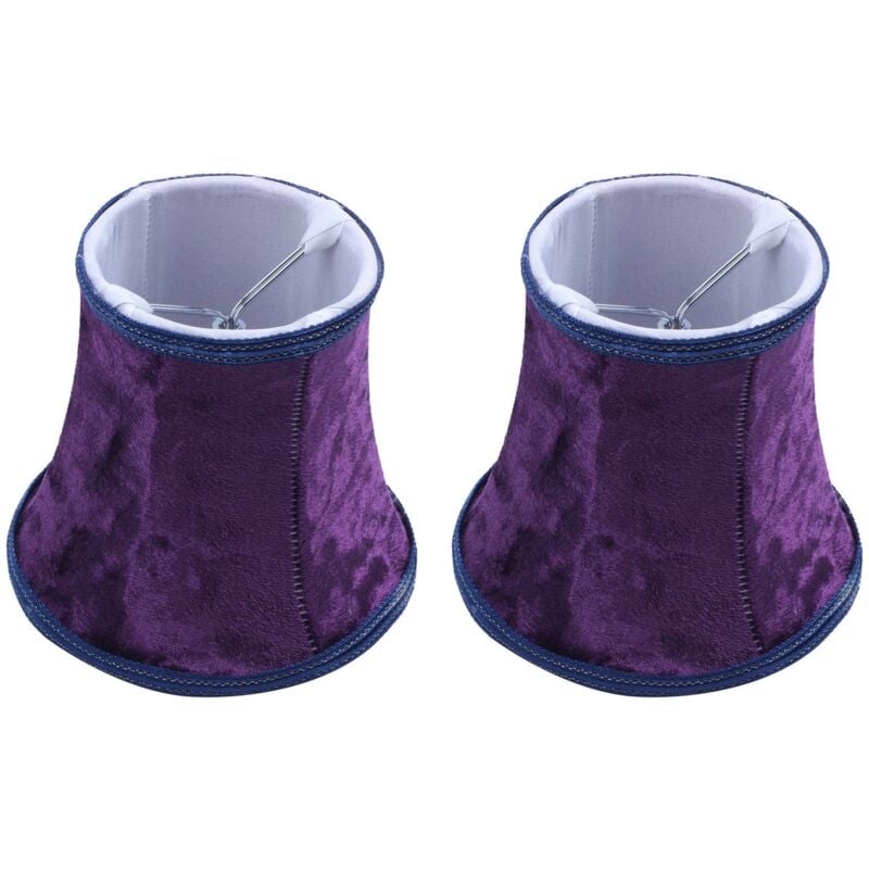 2X Clip Tissu Sur Abat-Jour, La Main E14 Abat pour Mur Moderne de Style Européen Lampe Sconce (Violet Foncé) - Tlily