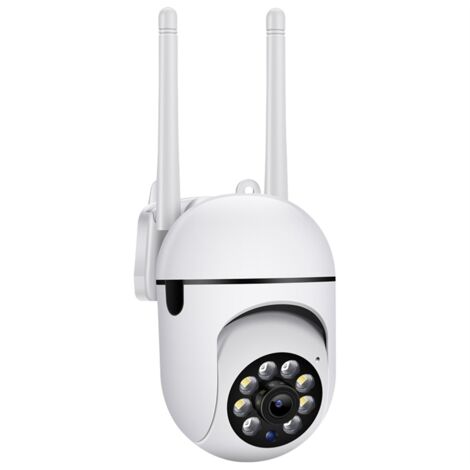 Tlily – Caméra de sécurité extérieure Wi-Fi 2,4 GHz – Résolution HD 1080P – Vue panoramique 360° – Audio bidirectionnel – Détection de mouvement