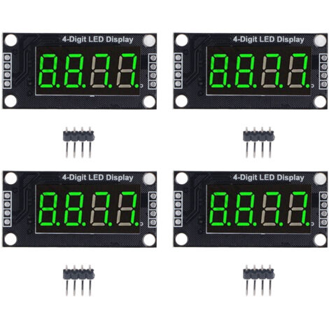 TM1637 0,36" grüne LED-Digitalanzeige, 4-stellig, 7-Segment - 4er-Packung Module MRA110E
