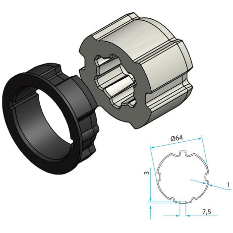Tm2 Adaptateur Ad45 Pr Tube Zf 64 FAAC