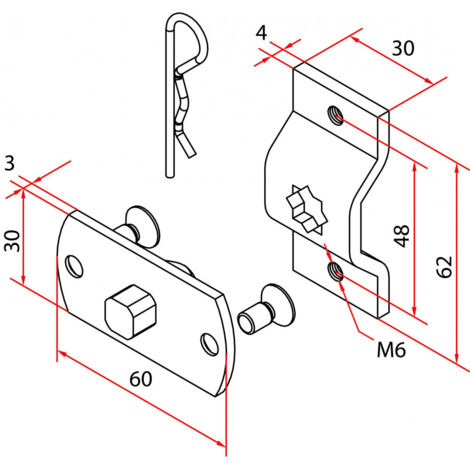 Tm2 Sup45 - Omega+Sq.Pin Support1Pc FAAC