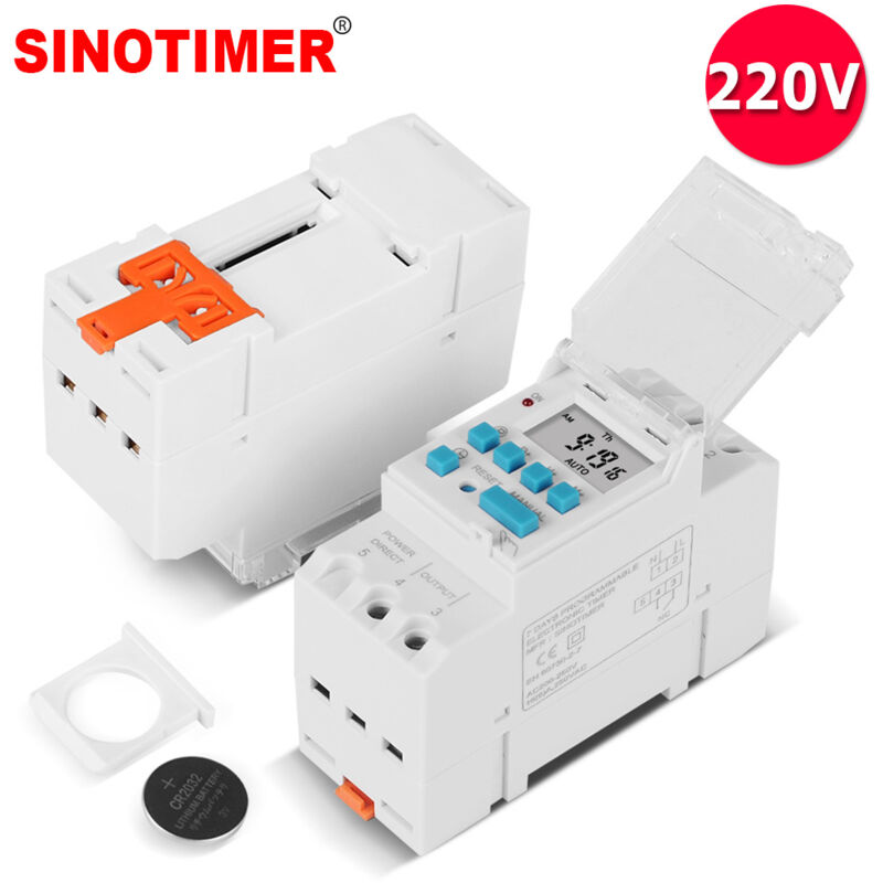 TM919H-2 Minuterie hebdomadaire 220V 16A, minuterie numérique avec écran LCD, minuterie pour Rail DIN avec Fonction Compte à rebours et 16