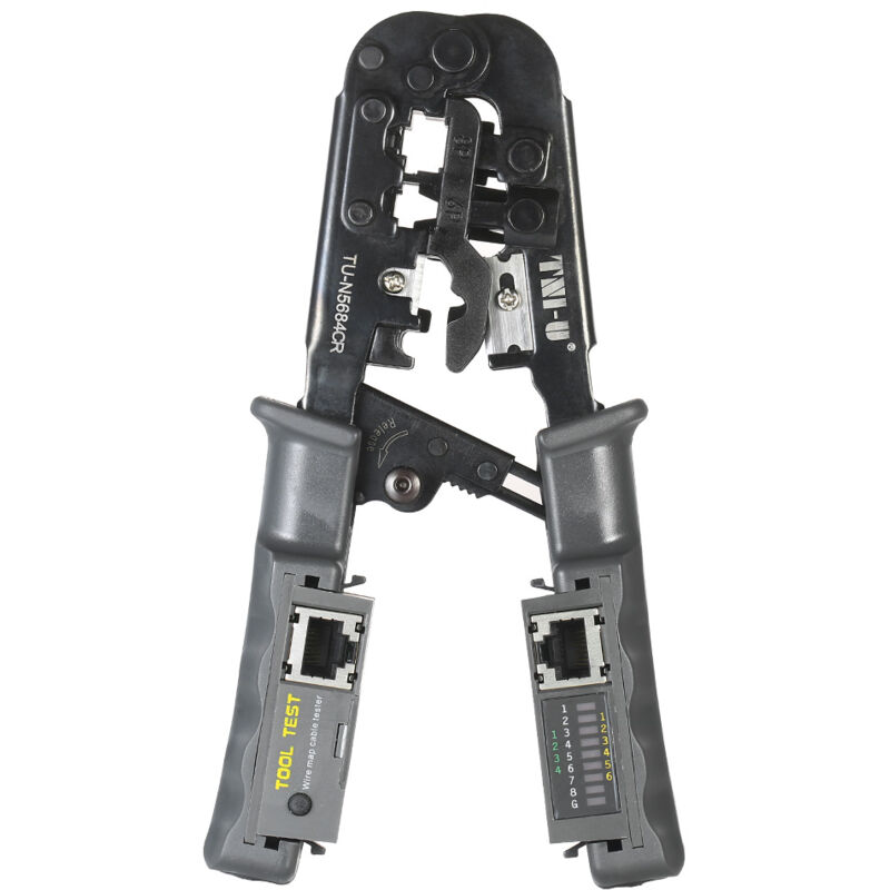 Lifcausal - tni-u TU-N5684CR Pince à sertir et à tester les fils 2 en 1 Pince à sertir les câbles RJ11 RJ12 RJ45 Pince à dénuder les fils Pince à