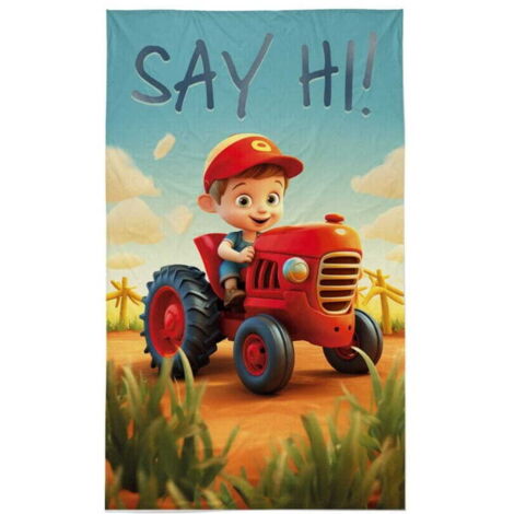 Toalla 30x50 para guardería Tractor Granja 100% Algodón