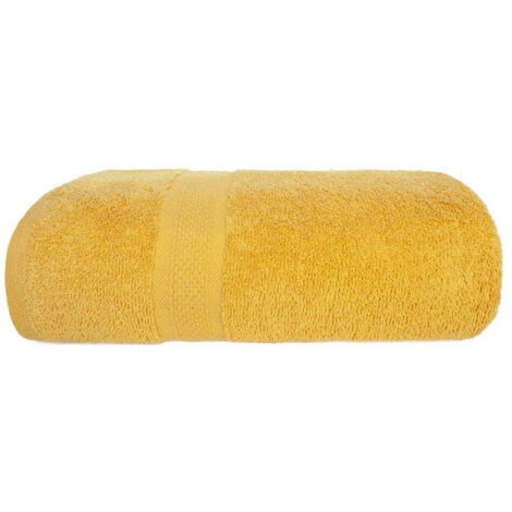 Toalla 50x90 Leo baño amarillo miel 100% algodón 450g suave