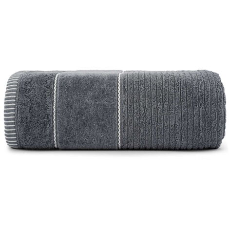 Toalla 50x90 Teo gris 470g 100% algodón con terciopelo