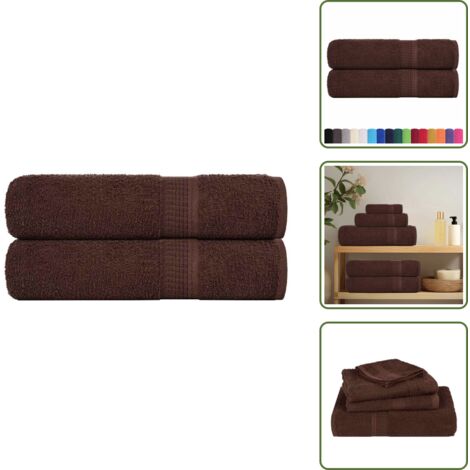Toalla absorbente - vidaXL Toallas de ducha FROGN 2 uds marrón 70x140 cm 360 g/m² - Toalla lavable