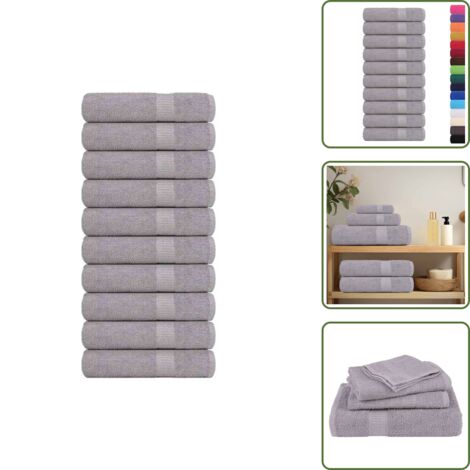 Toalla absorbente - vidaXL Toallas de mano FROGN 10 uds gris 50x100 cm 360 g/m² - Toalla gris