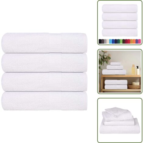 Toalla absorbente - vidaXL Toallas de mano FROGN 4 uds blanco 50x100 cm 360 g/m² - Toalla lavable