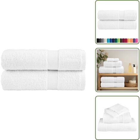 Toalla absorbente - vidaXL Toallas de mano SOLUND 2 uds blanco 50x100 cm 600 gsm - Toalla lavable