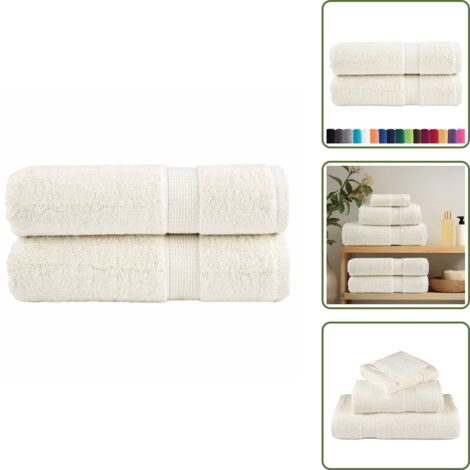 Toalla absorbente - vidaXL Toallas de mano SOLUND 2 unidades crema 50x100 cm 600 gsm - Toalla lavable