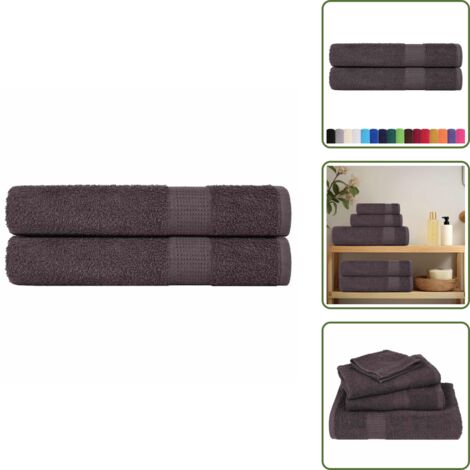 Toalla absorbente - vidaXL Toallas FROGN 2 uds antracita 100x200 cm 360 g/m² - Toalla lavable