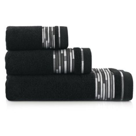 Toalla de algodón negra Selgros111 50x90 cm - Suavidad de lujo