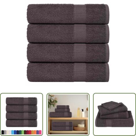 Toalla de algodón -  Toallas de baño FROGN 4 uds antracita 100x150 cm 360 g/m²