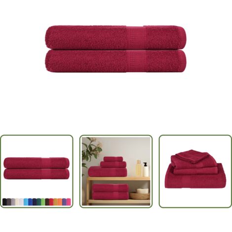 Toalla de algodón -  Toallas de sauna FROGN 2 uds burdeos 80x200 cm 360 g/m²