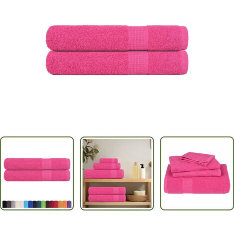 Toalla de algodón -  Toallas de sauna FROGN 2 uds rosa 80x200 cm 360 g/m²