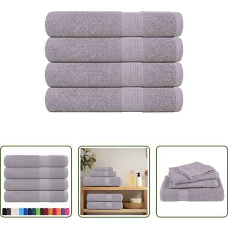 Toalla de algodón -  Toallas de sauna FROGN 4 uds gris 80x200 cm 360 g/m²