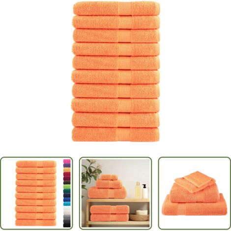 Toalla de algodón -  Toallas de sauna SOLUND 10 unidades naranja 80x200 cm 600 gsm
