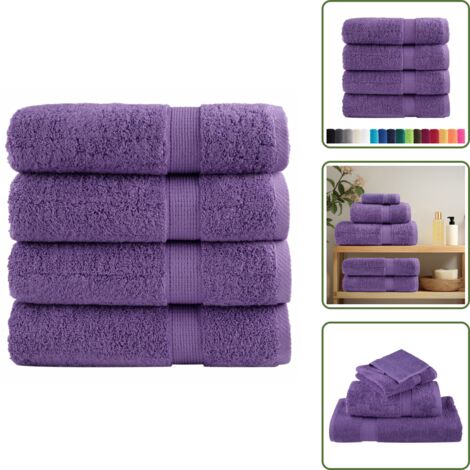 Toalla de baño 100% algodón - vidaXL Toallas de baño SOLUND 4 uds 100x150 cm 600 gsm - Toalla de baño absorbente