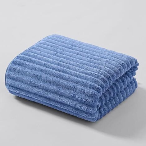 Toalla de baño de primera calidad, 90 x 175 cm, microfibra resistente, altamente absorbente, de uso versátil como toalla de baño, gimnasio, ducha, deportes o yoga (azul).