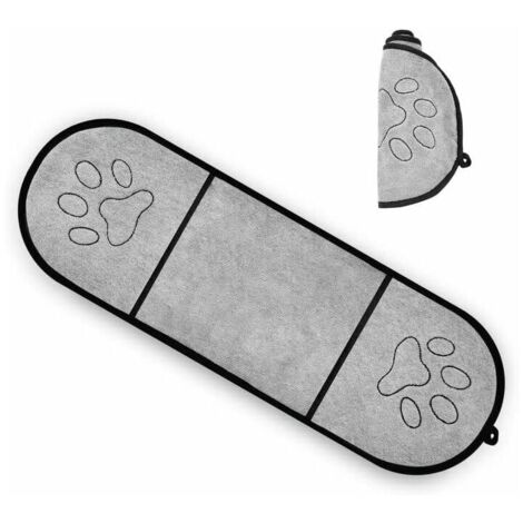 Toalla de baño para perros , superabsorbente, 65 x 23 cm, gris