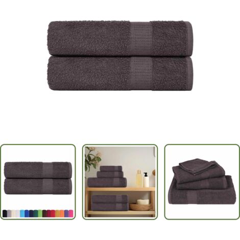 Toalla de baño -  Toallas de baño FROGN 2 uds antracita 100x150 cm 360 g/m²