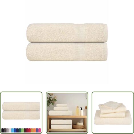 Toalla de baño -  Toallas de baño FROGN 2 uds crema 100x150 cm 360 g/m²