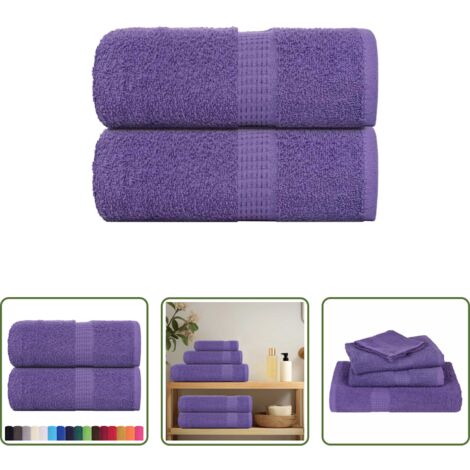 Toalla de baño -  Toallas de mano FROGN 2 uds morado 30x30 cm 360 g/m²