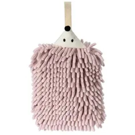 Toalla de cocina, toalla de baño con lazo para colgar, toalla de microfibra suave, de secado rápido y absorbente, color rosa