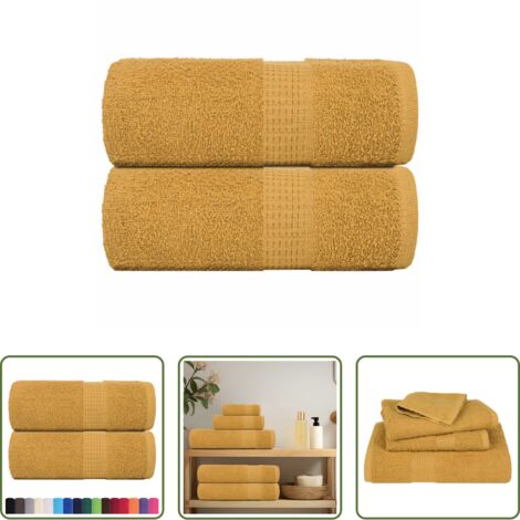 Toalla de mano -  Toallas de mano FROGN 2 uds oro 30x30 cm 360 g/m²