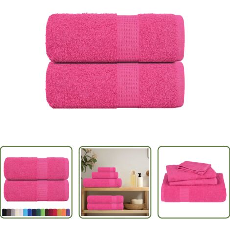 Toalla de mano -  Toallas de mano FROGN 2 uds rosa 30x30 cm 360 g/m²