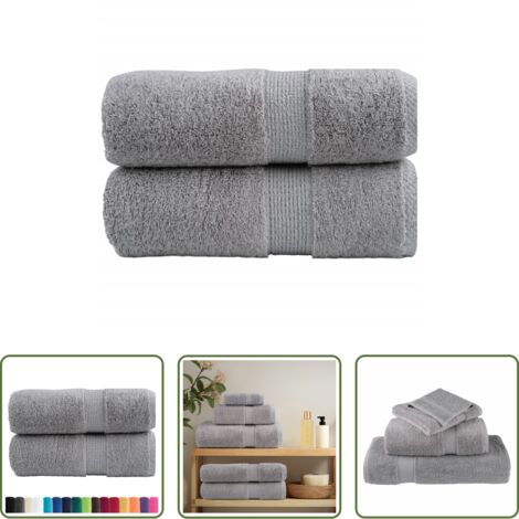 Toalla de mano -  Toallas de mano premium SOLUND, 2 uds, gris, 30 x 30 cm, 600 g/m²