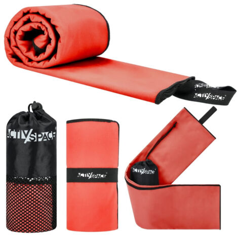 Toalla de microfibra de secado rápido 130x75cm pequeña - roja