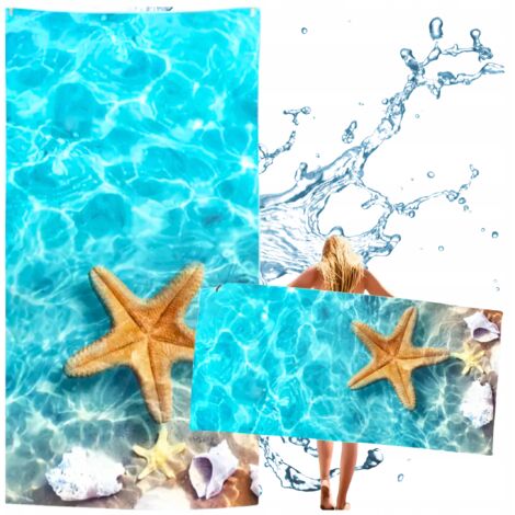 Toalla de playa Ocean Summer de microfibra de secado rápido 3D 150x75 cm