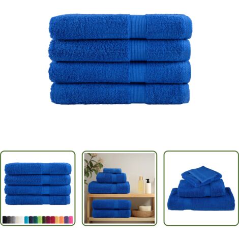 Toalla de playa -  Toallas premium SOLUND 4 uds azul 100x200 cm 600 gsm