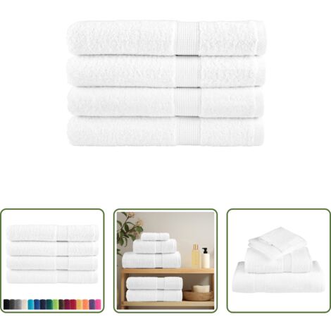 Toalla de playa -  Toallas premium SOLUND 4 uds blanco 100x200 cm 600 gsm