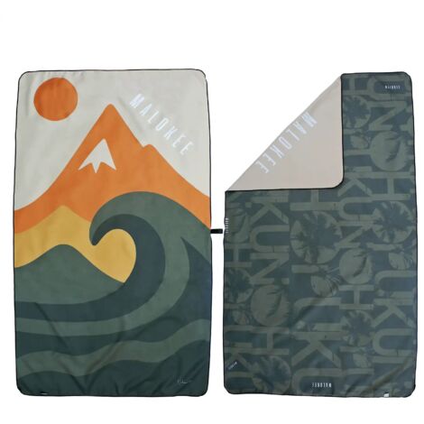 Toalla deportiva de microfibra verde para camping, 145 cm x 90 cm, de secado rápido.