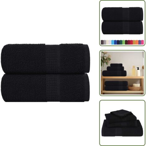 Toalla facial - vidaXL Toallas de mano FROGN 2 uds negro 30x30 cm 360 g/m² - Toalla de ejercicio