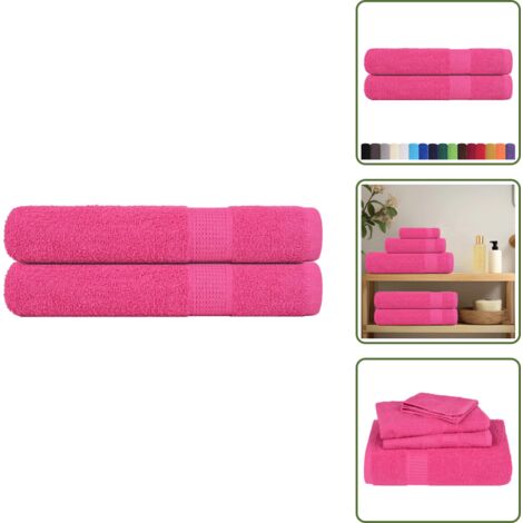 Toalla rosa - vidaXL Toallas FROGN 2 uds rosa 100x200 cm 360 g/m² - Toalla absorbente