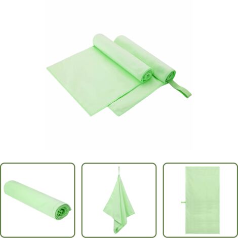 Toalla verde -  Toallas Deportivas 2 pcs Verde 100 x 50 cm