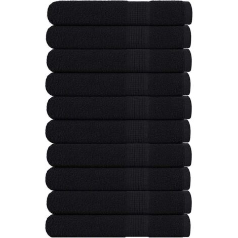 Toallas 10 uds 100% algodón negro 100x200 cm 600 gsm