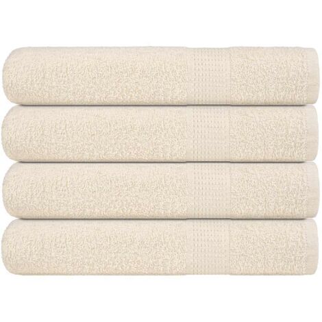 Toallas 4 piezas Crema 100x200 cm 360 g/m² 100% Algodón